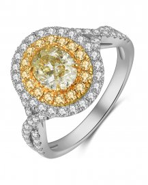 MULTI TONE OVAL DIAMOND ENGAGEMENT RING (TR4104)